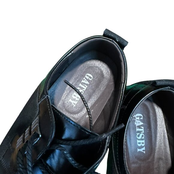 Gatsby Shoes Mens Black Faux Leather Oxford Derby Lace Up Orthopedic Siz… - Picture 6 of 6